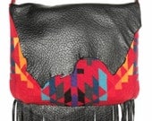 Made to Order - Fringed Possibles Purse / Bag Large Wool & Leather
