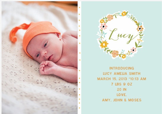 Custom Printable Birth Announcement