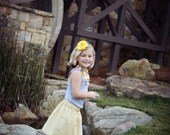Childrens Clothing... The Grace Mustard Yellow Daisy Skirt..... Girls skirt with coordinating looks.. perfect for family photos...