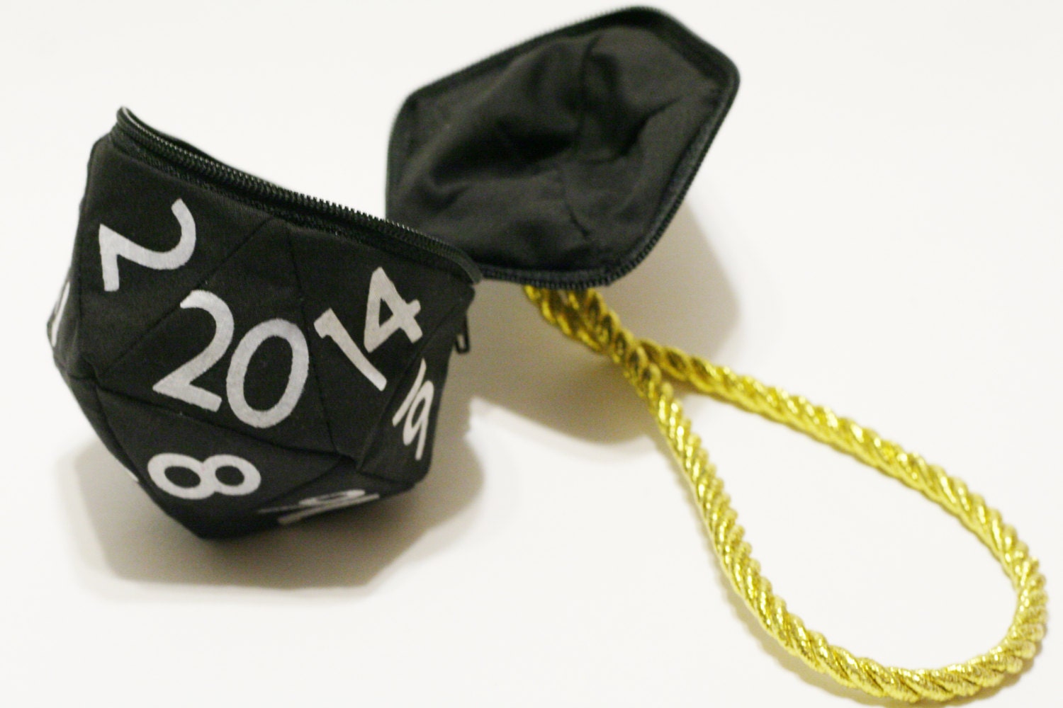 Black and White D20 Gamer Dice Bag (Small), Dungeons and Dragons, D&D, gamer, coin purse bag, geek, tabletop gaming