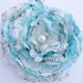 Wedding Hair Flower, Tea Stained Baby Blue Flower Accessory, Maternity Sash