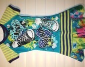 BEST FRIENDS....super cool funky recycled upcycled repurposed pieced  dress or tunic size 5T/6T
