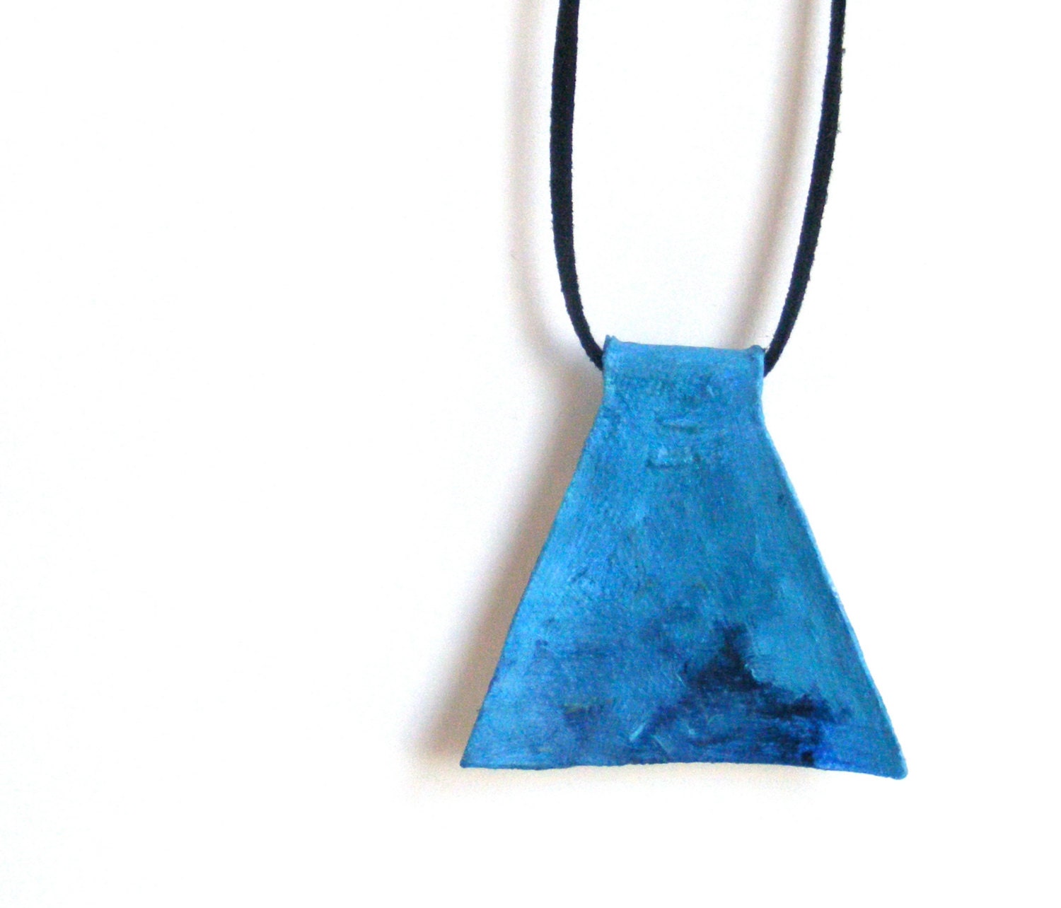 CLEARANCE - Canvas Miniature Painting Pendant. UV protected. Abstract. Adjustable Black Suede Chain. OOAK. Handmade by Calico City