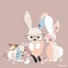 Pink Bunny Print Girls Nursery Room - 'Bunny Business'