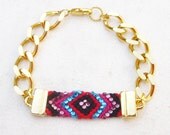 Chunky chain friendship bracelet rhinestone bracelet stack jewelry