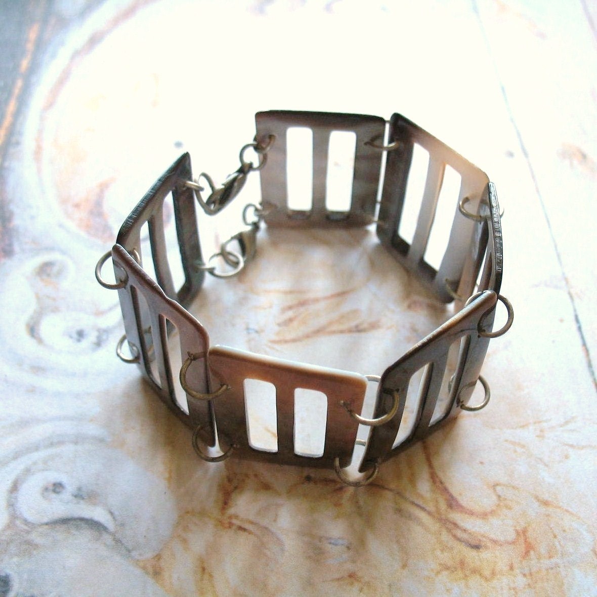 Buckle Beauty - Vintage Shell Buckle Handmade Bracelet