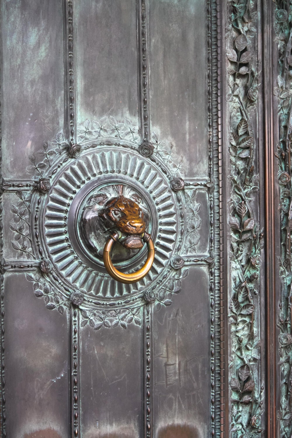Paris Photography - Mint green and copper Door in Paris France - 8x10 Paris Fine Art Photograph- affordable home decor