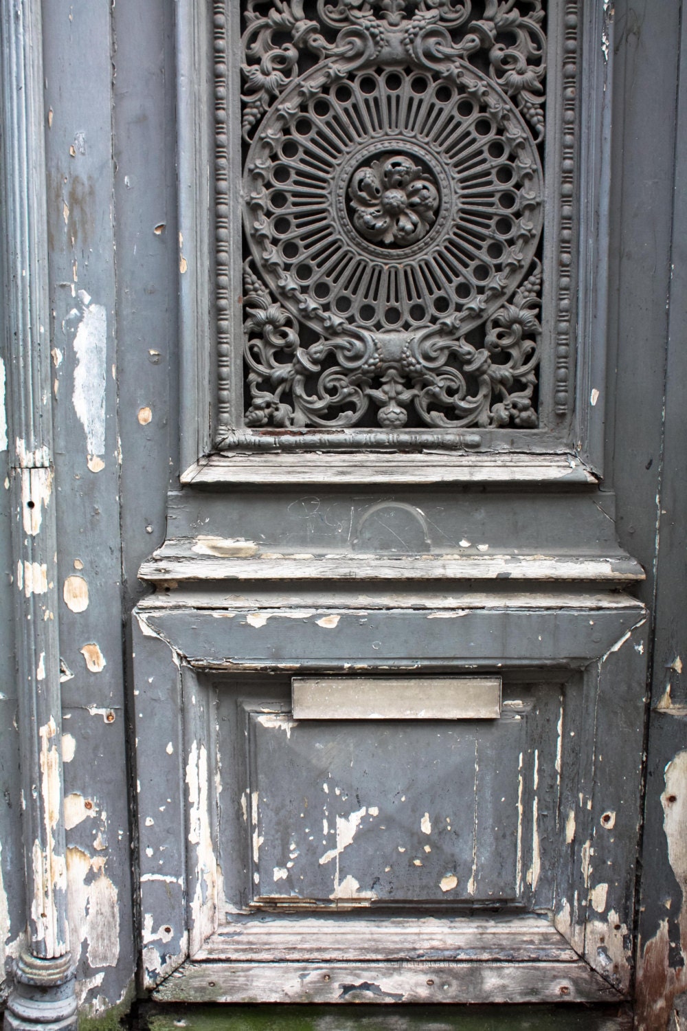 Paris Photography - Blue grey Door in Paris France - 8x10 Paris Fine Art Photograph- affordable home decor