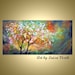 Abstract Tree Landscape Modern Painting Fine Art on Large Canvas SPRINGTIME MOOD by Luiza Vizoli