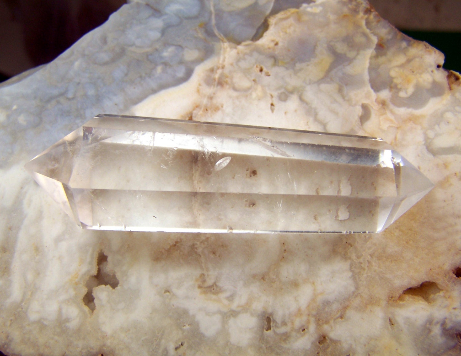 Double Terminated Quartz Crystal - polished - wire wrap jewelry supplies - prism wand shaped - medium large clear point