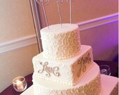 3 Piece Initial Cake topper Personalized for a unique couple Wedding cake decoration Anniversary Engagement Cake and Cupcakes