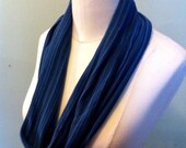 Circle Scarf - Blue Stripes Jersey Knit KG2013