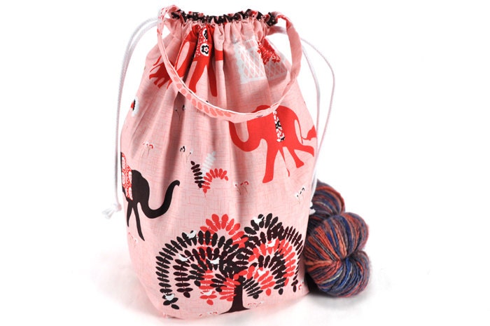 Knitting Project Bag Crochet Project Bag Square LARGE - Parade Day