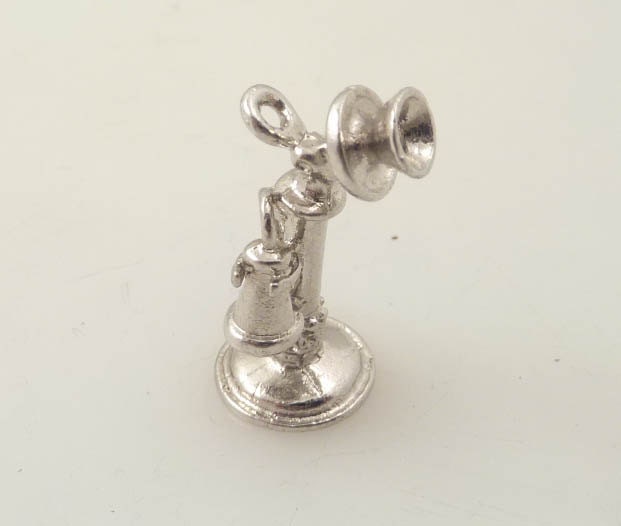 Vintage Sterling Olde Time Telephone Charm