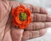 Crochet Boutonniere, Men' Tiny Burnt Orange and Olive Green Lapel Suit Flower