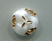Vintage 1950s White Glass Moonglow with Gold Luster