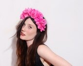 PINK FLOWER CROWN // flower headband, floral crown, floral headband, floral headpiece, wedding headband, wedding hair accessories