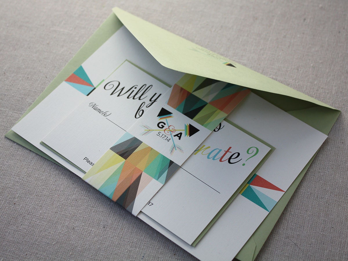 Modern Geometric Wedding Invitations, The Georgia, 50 sets, made with eco-friendly materials