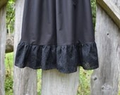 Black Cotton Eyelet Ruffle Half Slip Skirt Extender Summer Petticoat Made to Order Under Skirt Boho Chic Modest You Choose the Length