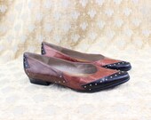 Vintage Shoes Leather and Stud Patchwork Flats Size 8