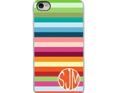Stripes Monogram with White or Black Sides iPhone Case - IPhone 4, 4s, 5 Hard Cover - Fun Bright Art Unique Trendy  - artstudio54