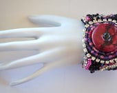 OOAK Handbeaded Cuff Bracelet, Custom Design
