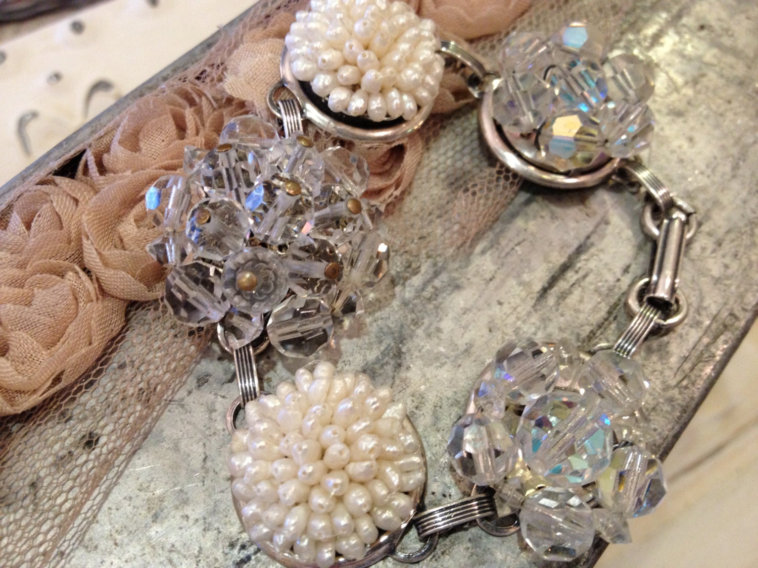 Repurposed Vintage Earring Bracelet