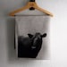 Striped teatowel screenprinted with mrs Cow