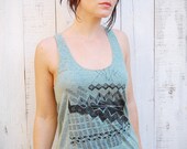 Astral Teepee - womens tri-blend racer back jersey tank top - Modern Print in black - by Bark Decor