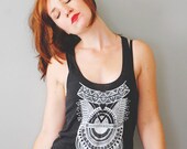Impala Tank - womens print fringe tri-blend racerback jersey tank - by Bark Decor