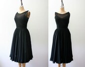 1950s dress / 50s party dress / Sheer Sparkle dress