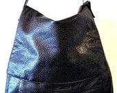 Black Shoulder Bag, Black Handbag,  Big Black Bag with Large Flap, Non-Leather Black Bag