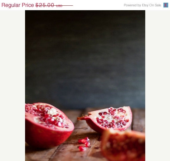 40% OFF SUMMER SALE Fruit, Fall, Gift, Kitchen Decor, Ruby, Red, Seeds - Pomegranate 8x10 Print - by Tina Crespo Philadelphia
