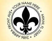 Custom ADDRESS Pre-Designed Art Wood Mounted Rubber Stamp - 1.5 x 1.5 in - Branding, Packaging, Party, Wedding - AC004