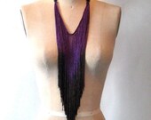Violet Black Fringe Necklace