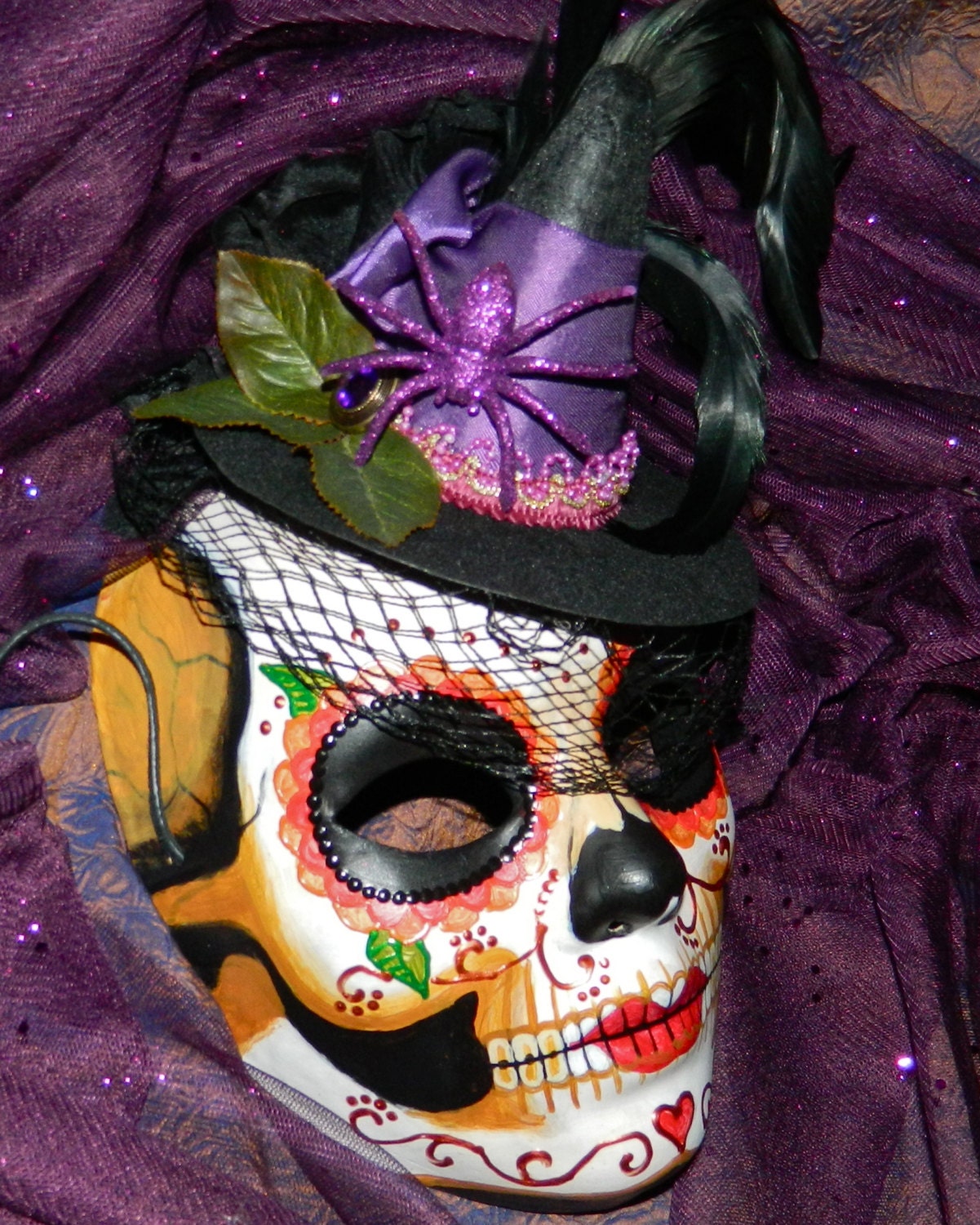 Dia de los Muertos Witchy Woman Skull