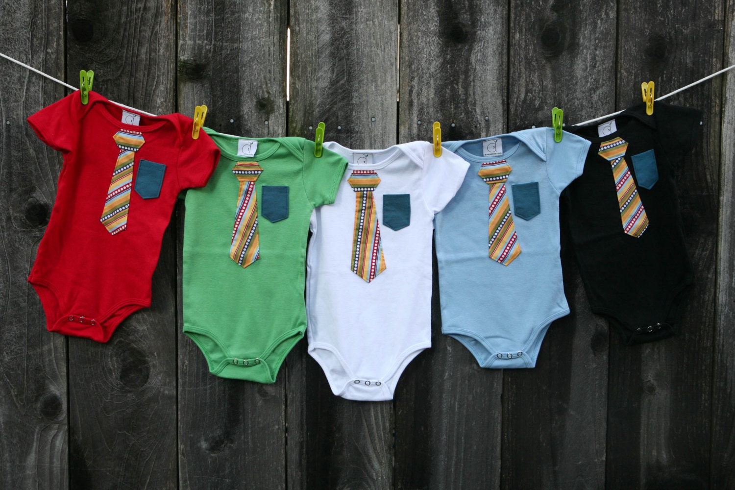 Business Time Onesie - Multi-Colored Stripes