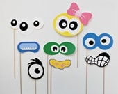 Monster Photo Booth Props. Silly Monster Birthday Photobooth Props.