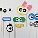 Monster Photo Booth Props. Silly Monster Birthday Photobooth Props.