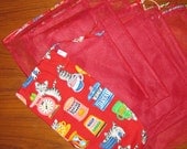 Eco-Friendly 6 Drawstring Mesh Grocery Produce Bags with Matching Stuff Duffel Kitchen Cats Design