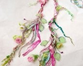 scarf enchanted forest fiber braid lariat - fantasy garden