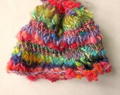 handknit artyarn rainbow hat