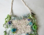 sparkling fairy bag from the enchanted forest - handknit silk shoulder bag