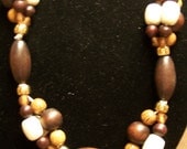 Long Wood Beaded Necklace