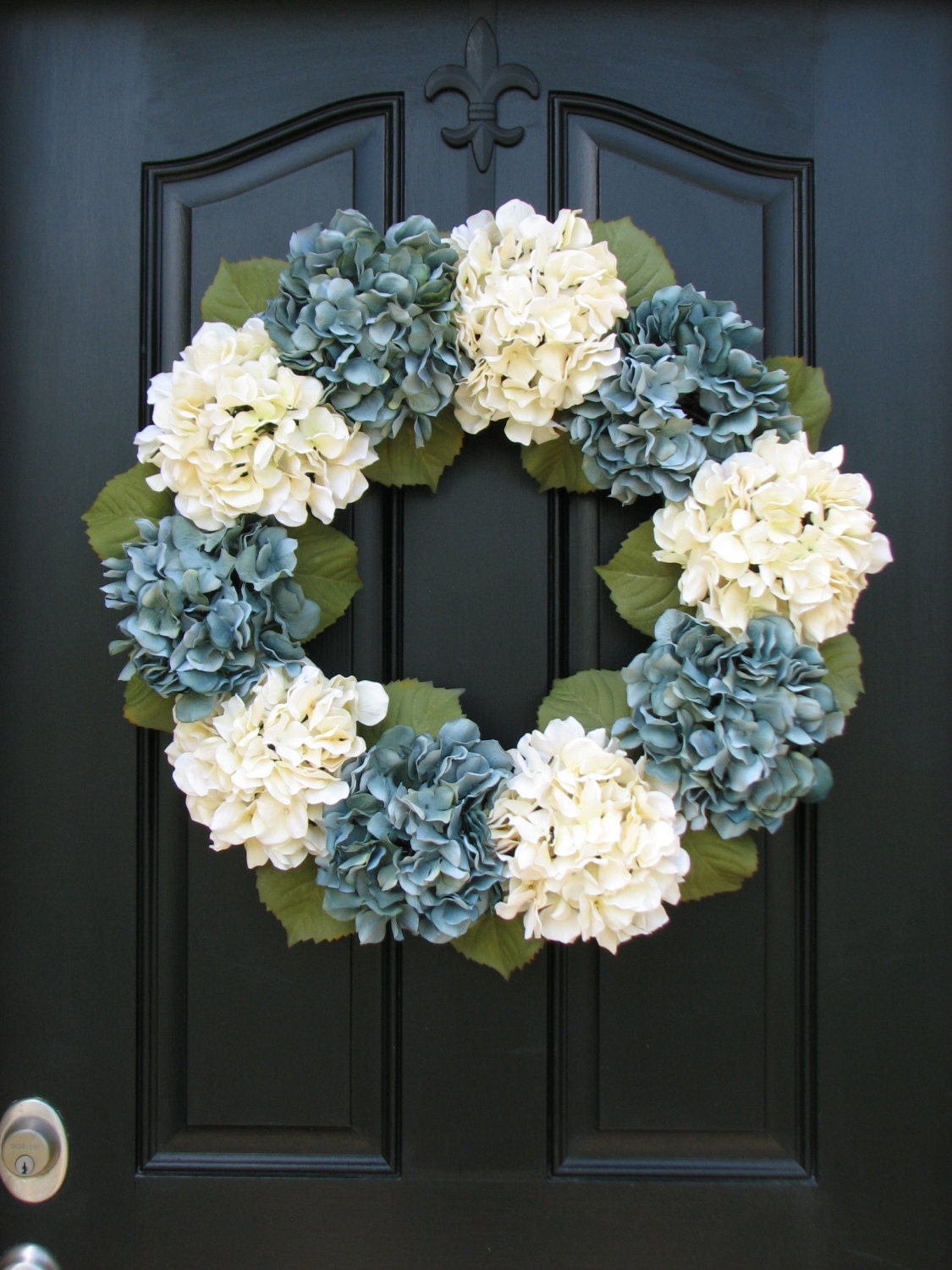 Summer Wreaths, 25" Blue Hydrangea Wreath, Spring Decorations, Spring Wreaths, Etsy Wreaths, Spring Hydrangeas, Spring Home Decor