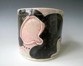 Medium Hand Built Coffee Mug - Dark Cloud Pattern