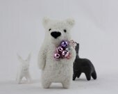 A snow white bear brooch