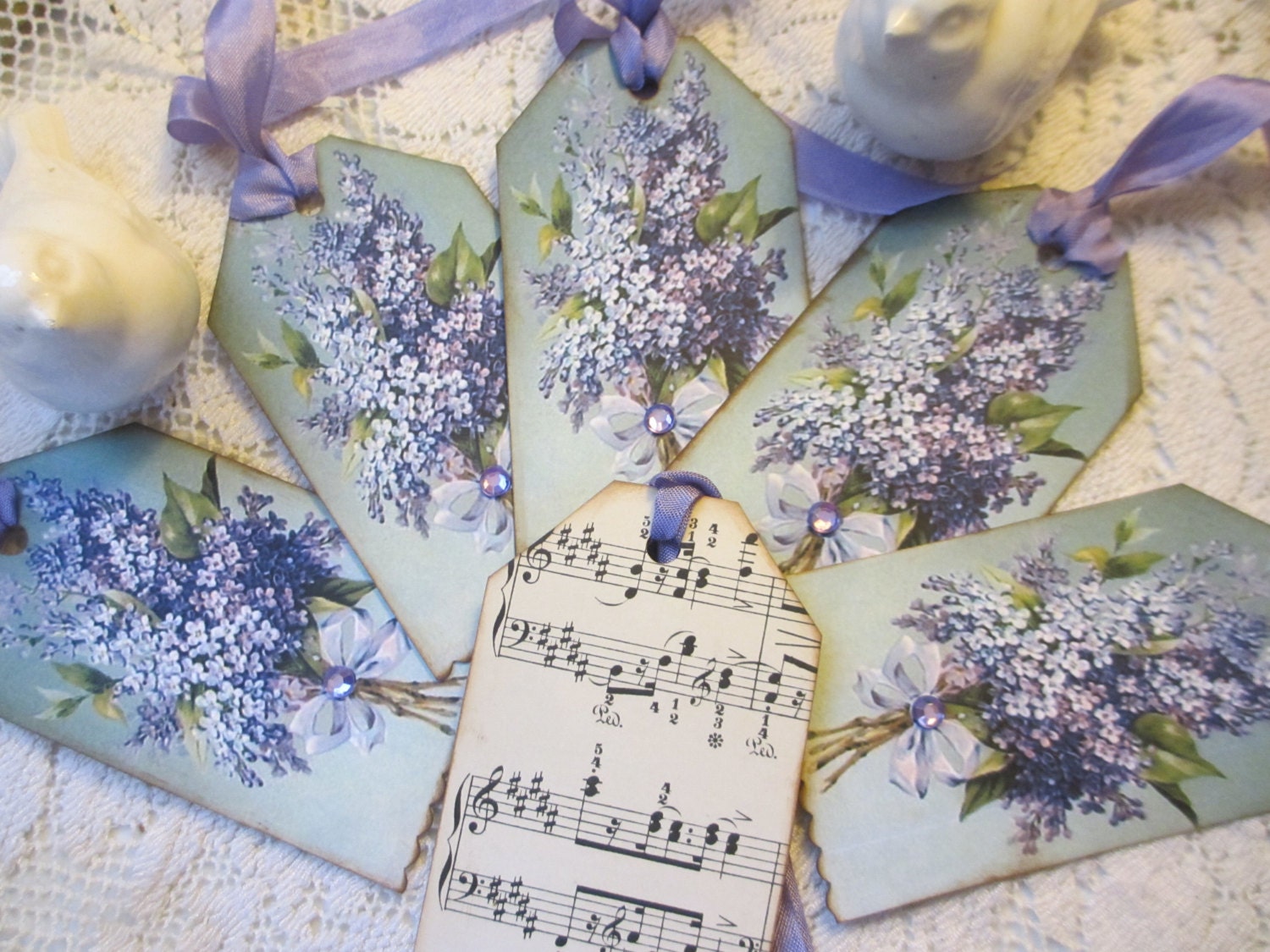 Tags Spring Lilac Gift Tag Set Pretty Vintage Look
