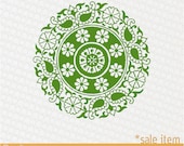 SALE- Vinyl Wall Decal, Wall Graphic, Paisley Doilie- LIME GREEN Only
