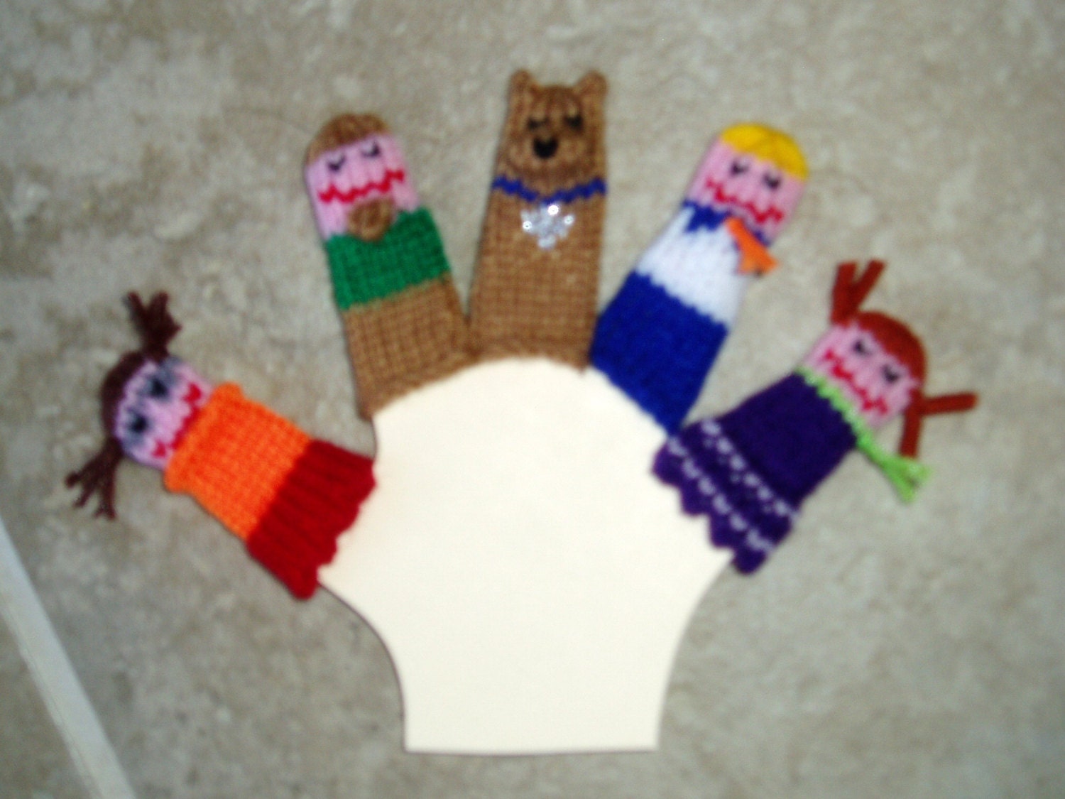 Mystery Dog and his Gang Finger Puppet Set.  We can create custom orders of individual puppets or puppet sets.